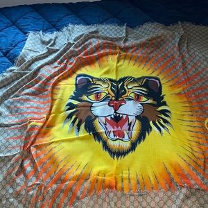 Authentic Gucci Angry Cat oversized scarf